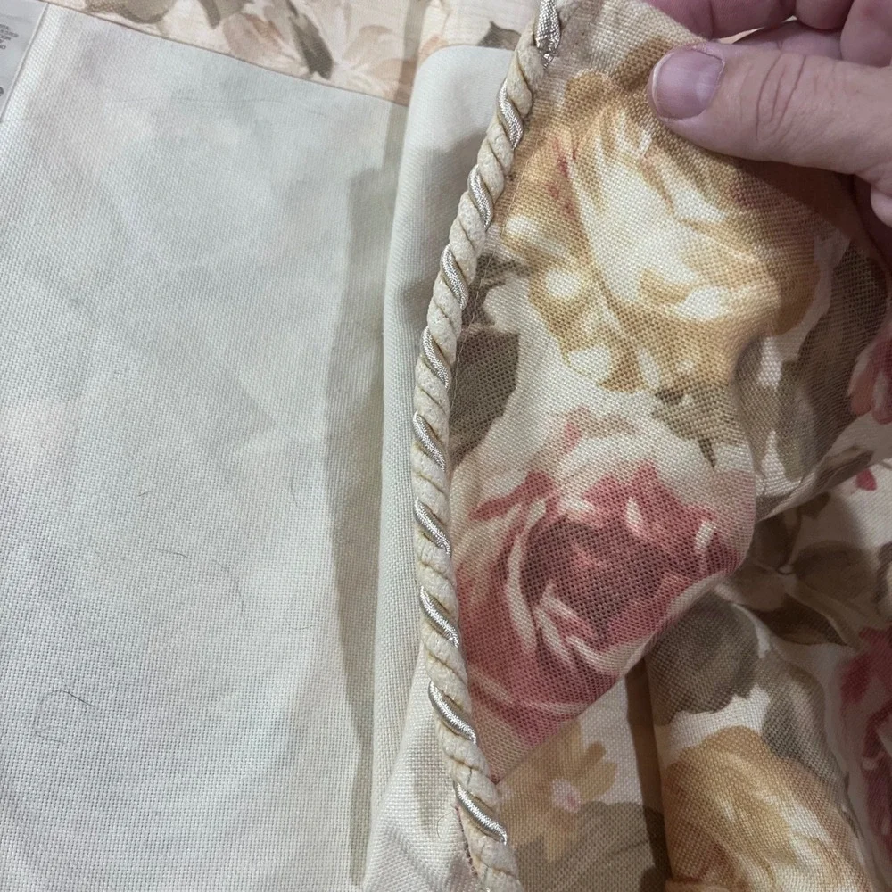 Vtg JCPenney Home‎ Floral Rose Window Valance 80x18 Cottagecore Shabby Chic Trim